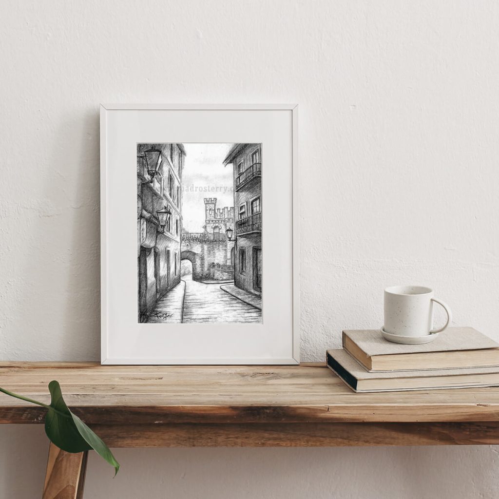 lamina-calle-mayor-hondarribia-gipuzkoa-cuadro